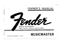 Fender Musicmaster-1974 - Owners Manual